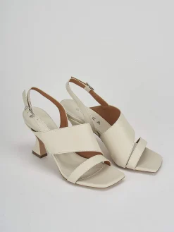 Sandali tacco 7 cm bianco pelle
