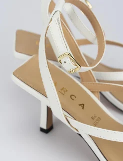 Sandali tacco 5 cm bianco pelle