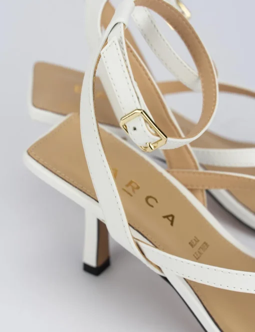 Sandali tacco 5 cm bianco pelle