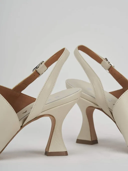 Sandali tacco 7 cm bianco pelle