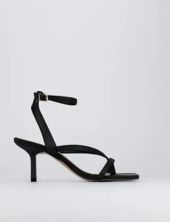 Sandali tacco 5 cm nero pelle
