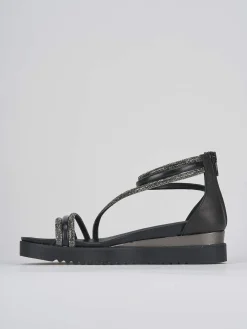 Sandali tacco 4 cm nero pelle