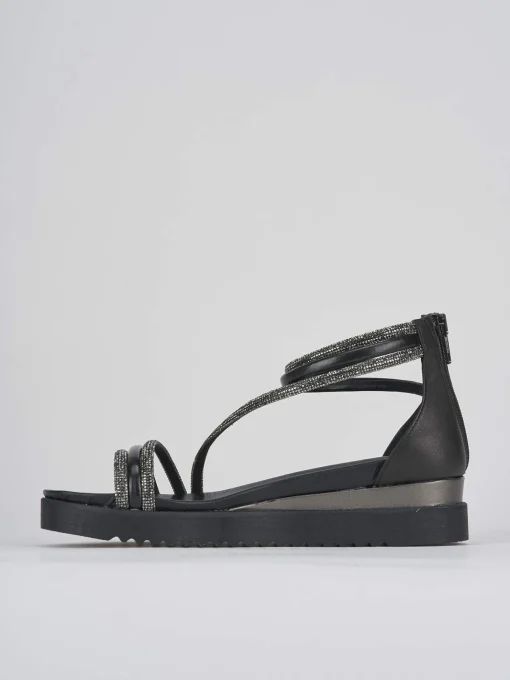 Sandali tacco 4 cm nero pelle