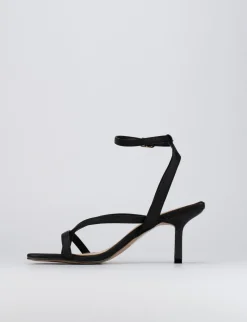 Sandali tacco 5 cm nero pelle