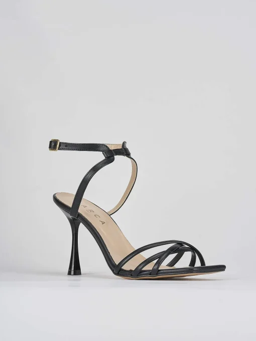Sandali tacco 9 cm nero pelle