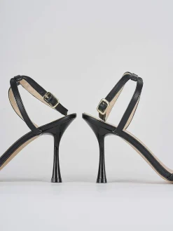 Sandali tacco 9 cm nero pelle