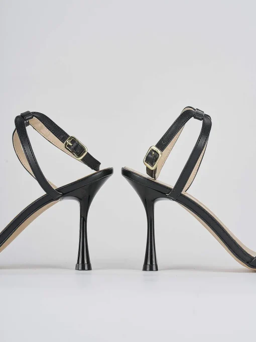 Sandali tacco 9 cm nero pelle