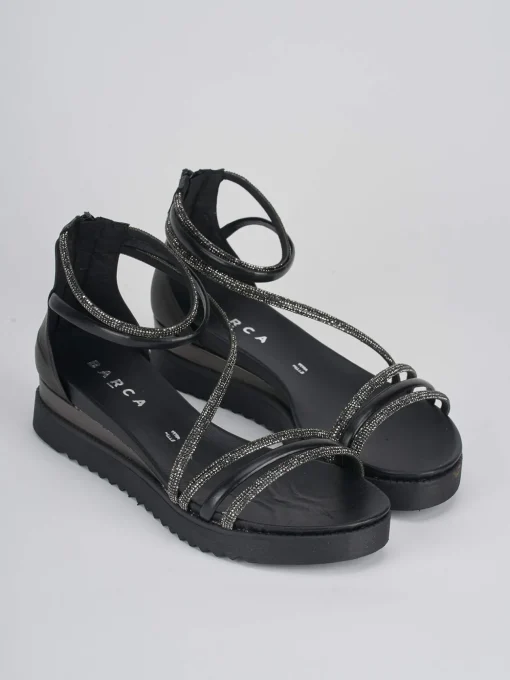 Sandali tacco 4 cm nero pelle