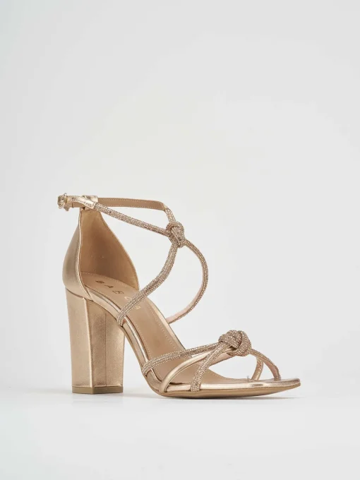 Sandali tacco 9 cm rosa pelle