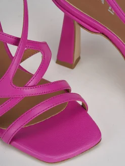 Sandali tacco 9 cm rosa pelle