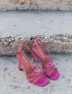 Sandali tacco 9 cm rosa pelle