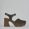 Sandali tacco 9cm camoscio testa
