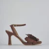 Sandali tacco 9cm camoscio testa