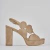 Sandali tacco 9cm camoscio beige