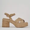 Sandali tacco 6cm camoscio beige