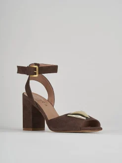 Sandali tacco 8cm camoscio testa