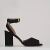 Sandali tacco 8cm camoscio nero