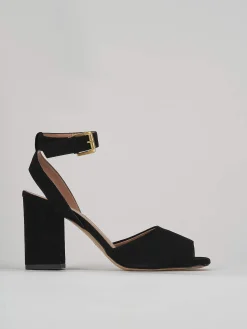 Sandali tacco 8cm camoscio nero
