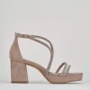 Sandali tacco 8cm camoscio rosa