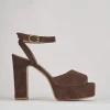 Sandali tacco 11cm camoscio testa