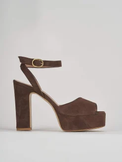 Sandali tacco 11cm camoscio testa