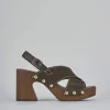 Sandali tacco 9cm camoscio testa