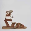 Sandali tacco 1cm camoscio marrone
