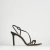 Sandali tacco 9cm camoscio nero