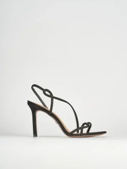 Sandali tacco 9cm camoscio nero