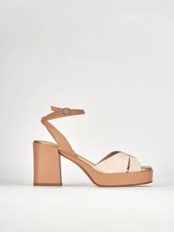 Sandali tacco 7cm camoscio rosa