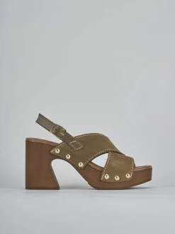 Sandali tacco 9cm camoscio verde