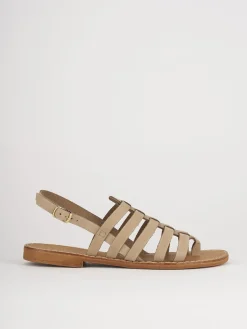 Sandali tacco 1cm camoscio beige