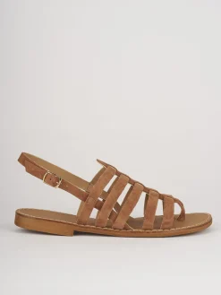 Sandali tacco 1cm camoscio marrone