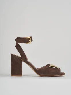Sandali tacco 8cm camoscio testa
