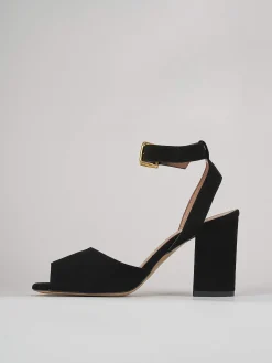 Sandali tacco 8cm camoscio nero