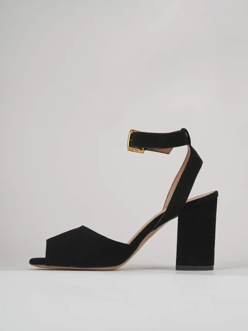 Sandali tacco 8cm camoscio nero