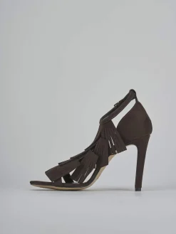 Sandali tacco 10cm camoscio testa