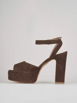 Sandali tacco 11cm camoscio testa