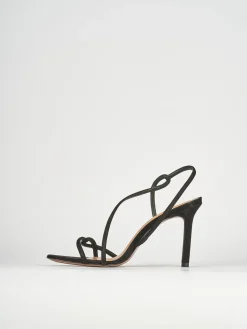 Sandali tacco 9cm camoscio nero