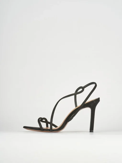Sandali tacco 9cm camoscio nero