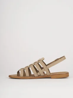 Sandali tacco 1cm camoscio beige