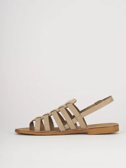 Sandali tacco 1cm camoscio beige