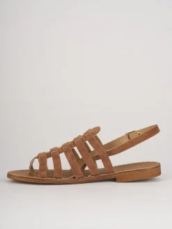 Sandali tacco 1cm camoscio marrone