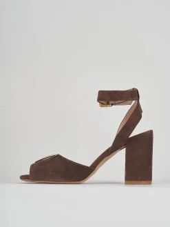 Sandali tacco 8cm camoscio testa
