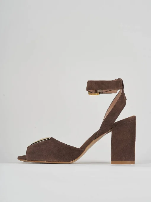 Sandali tacco 8cm camoscio testa