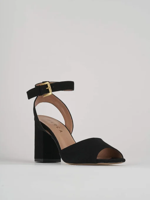 Sandali tacco 8cm camoscio nero