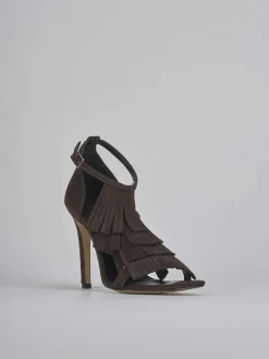Sandali tacco 10cm camoscio testa