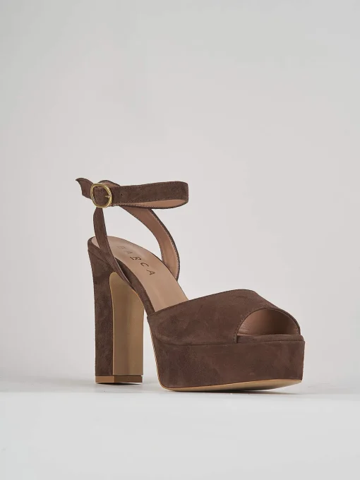 Sandali tacco 11cm camoscio testa