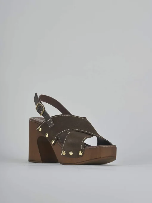 Sandali tacco 9cm camoscio testa