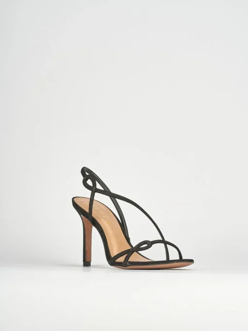 Sandali tacco 9cm camoscio nero